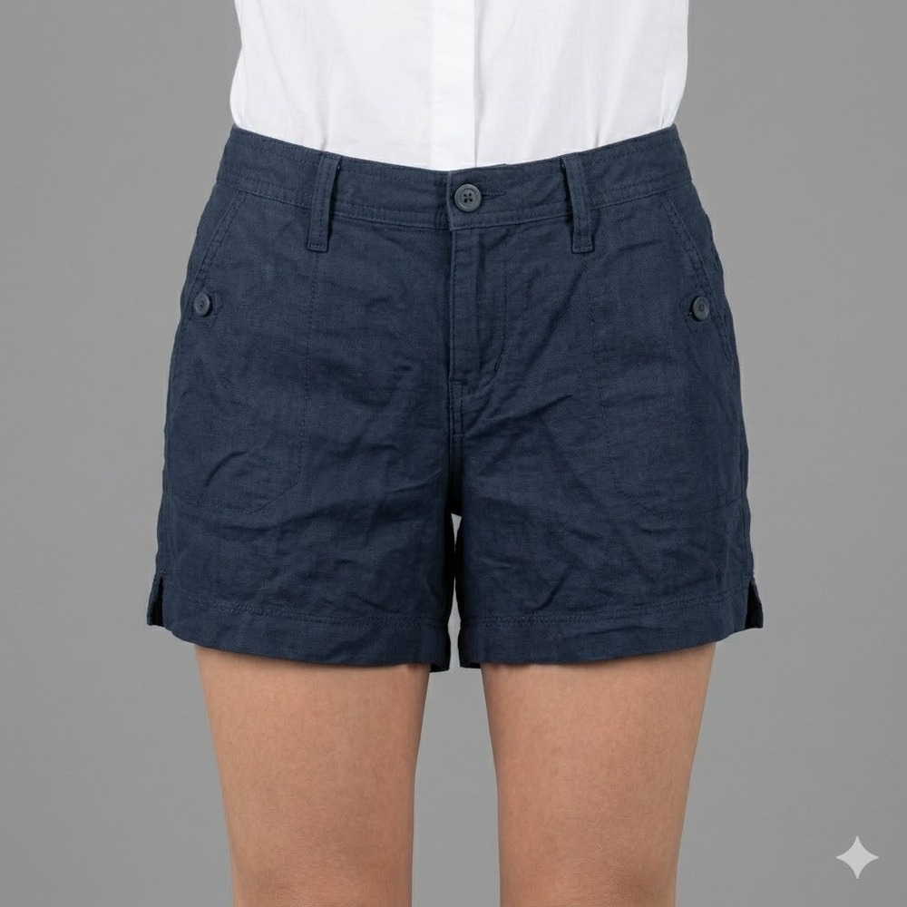 Calvin Klein Jeans Linen Blend Navy Utility Shorts Size 8